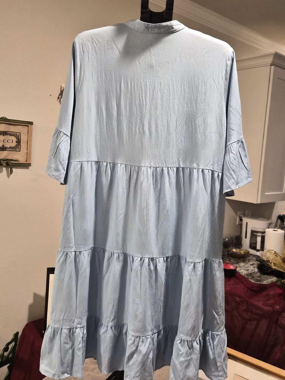 Brand New with Tags Chambray Blue Ruffled Tiered Babydoll Dress - Picture 10 of 16